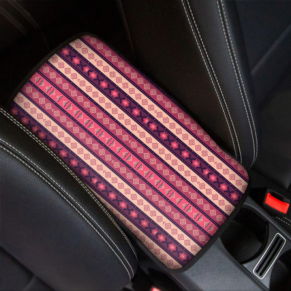 Pink And Purple Southwestern Print Car Center Console Cover