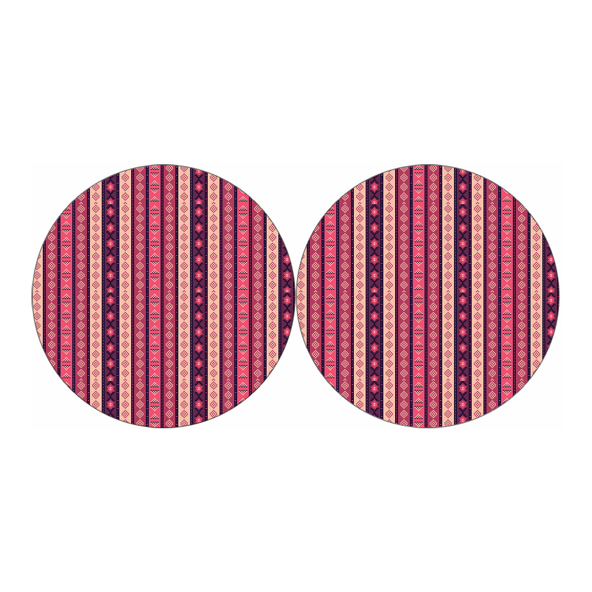 Pink And Purple Southwestern Print Car Coasters