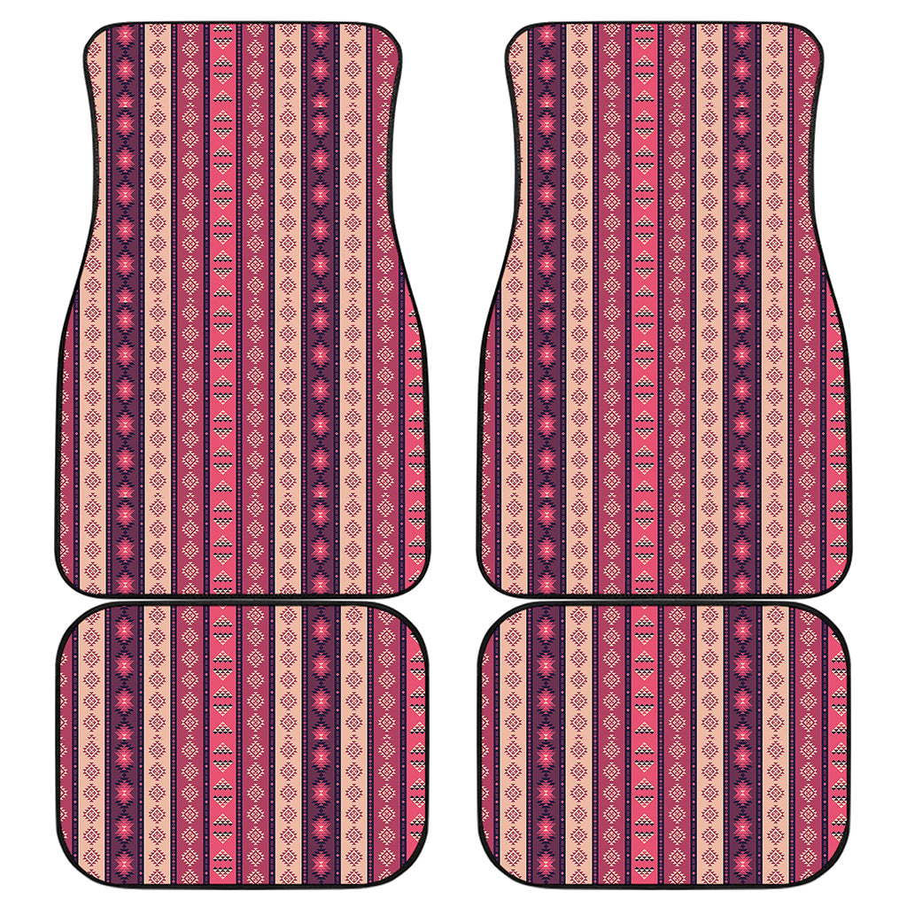 Pink And Purple Southwestern Print Front and Back Car Floor Mats