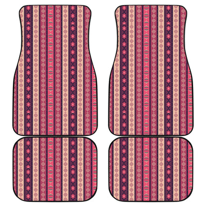 Pink And Purple Southwestern Print Front and Back Car Floor Mats