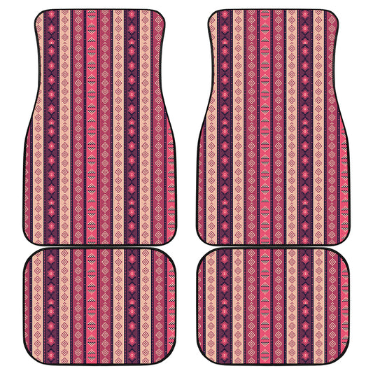 Pink And Purple Southwestern Print Front and Back Car Floor Mats