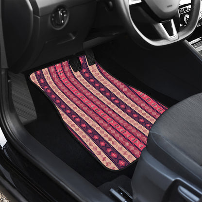 Pink And Purple Southwestern Print Front and Back Car Floor Mats