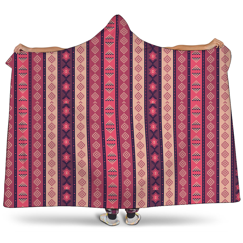 Pink And Purple Southwestern Print Hooded Blanket