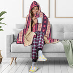 Pink And Purple Southwestern Print Hooded Blanket