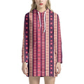 Pink And Purple Southwestern Print Pullover Hoodie Dress