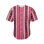 Pink And Purple Southwestern Print Men's Baseball Jersey