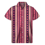 Pink And Purple Southwestern Print Men's Short Sleeve Shirt