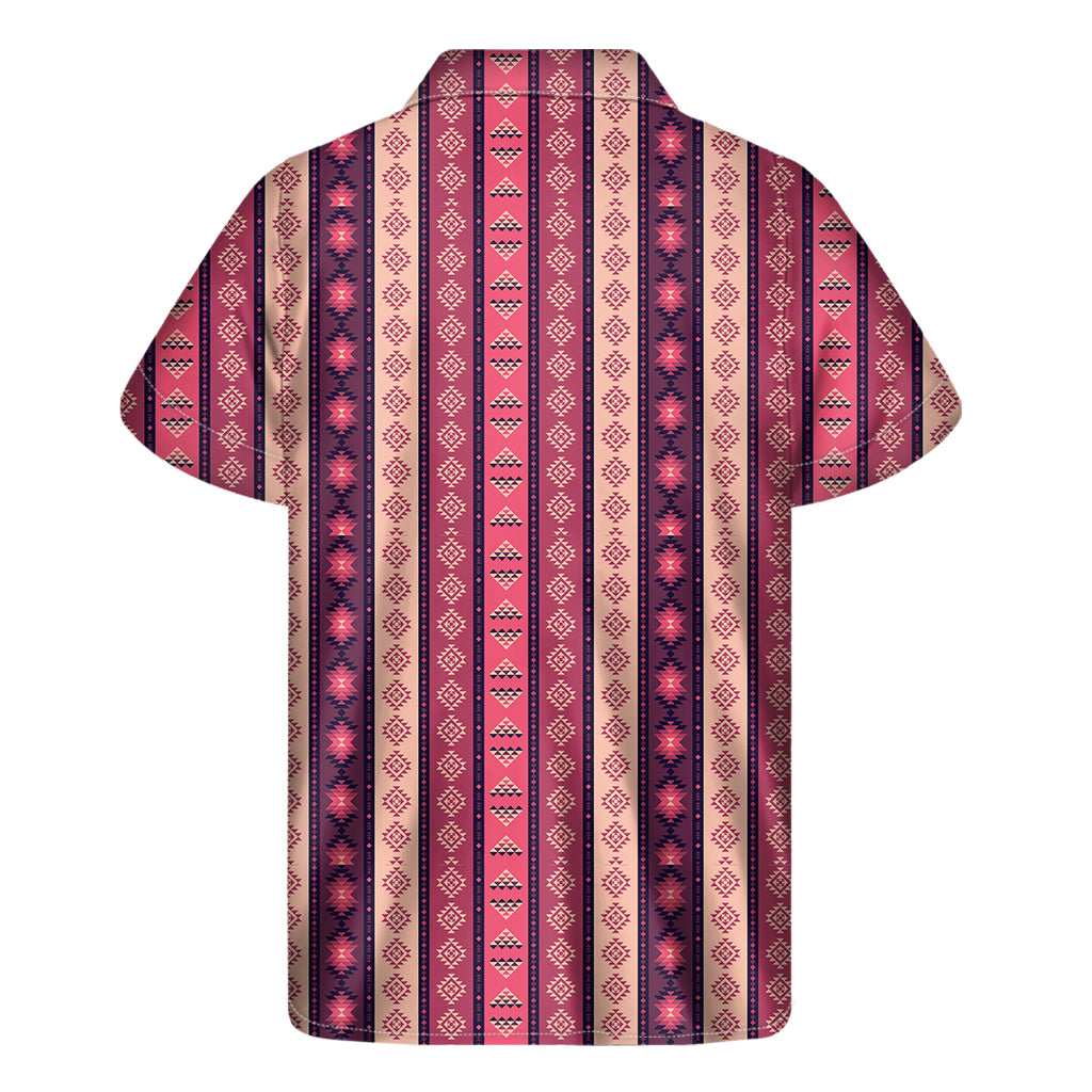 Pink And Purple Southwestern Print Men's Short Sleeve Shirt