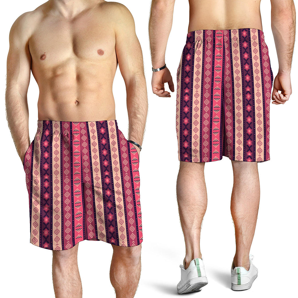 Pink And Purple Southwestern Print Men's Shorts
