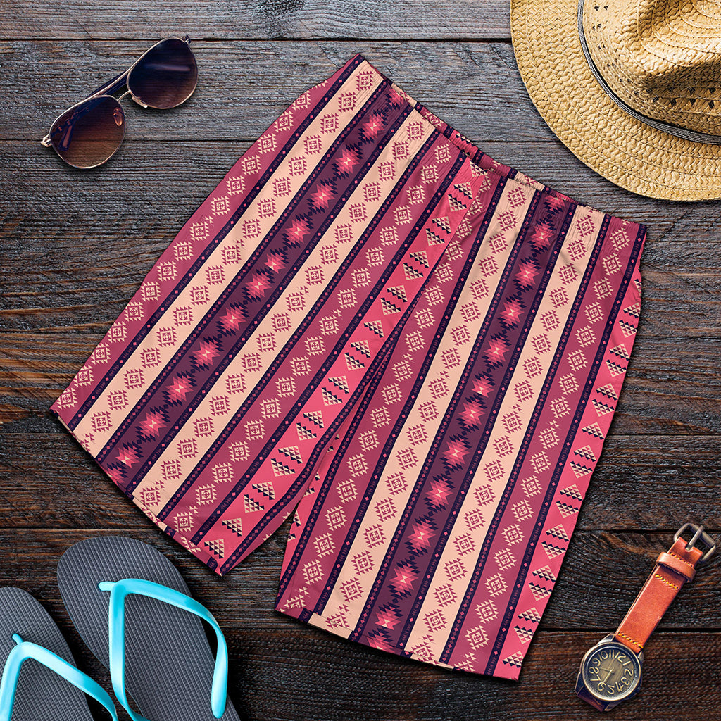Pink And Purple Southwestern Print Men's Shorts