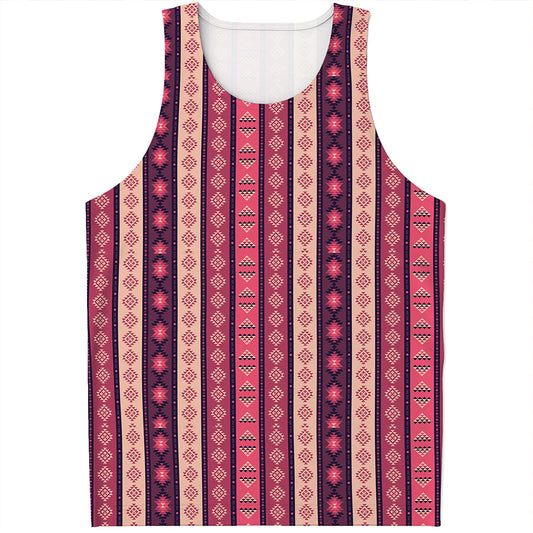 Pink And Purple Southwestern Print Men's Tank Top