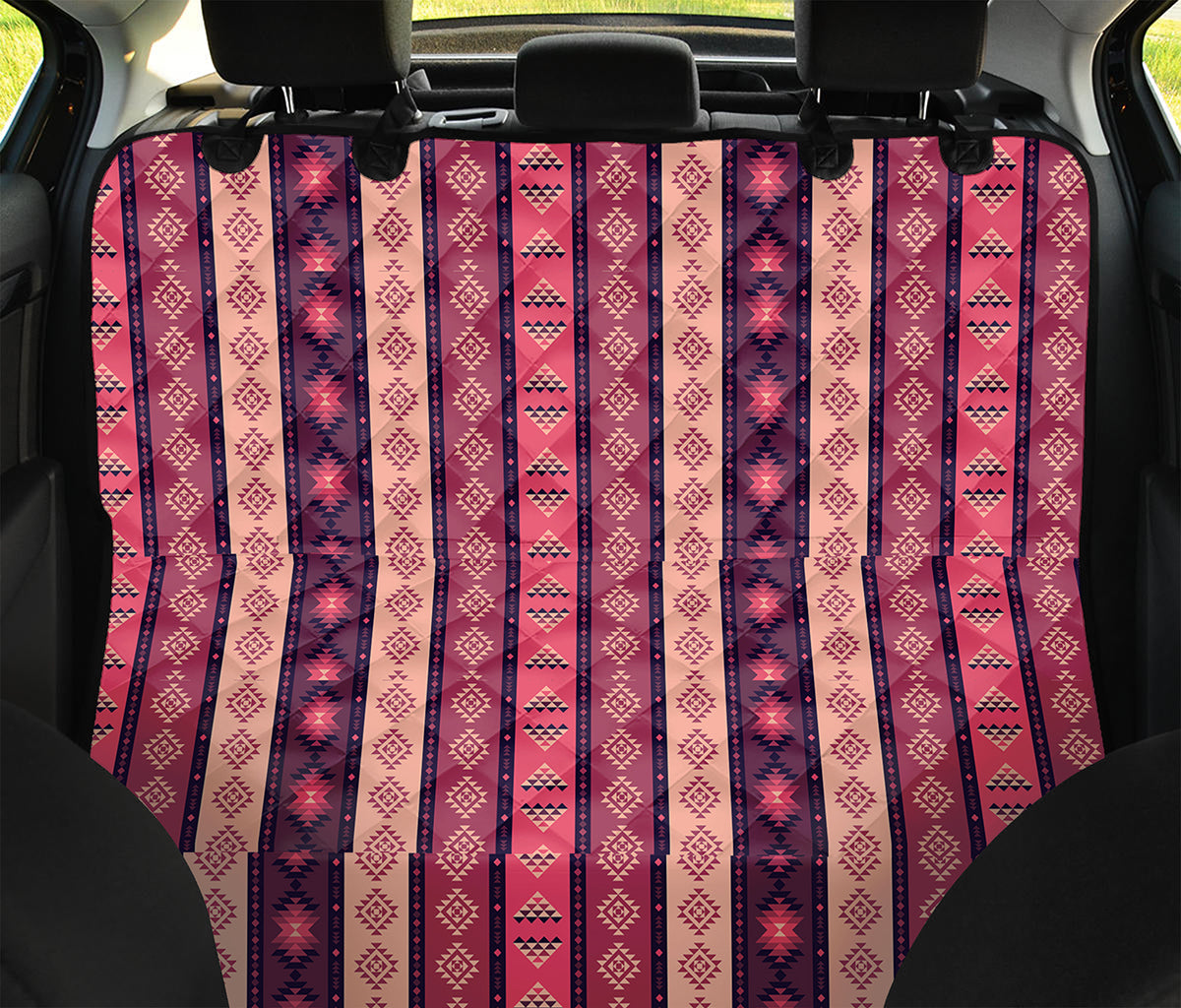 Pink And Purple Southwestern Print Pet Car Back Seat Cover