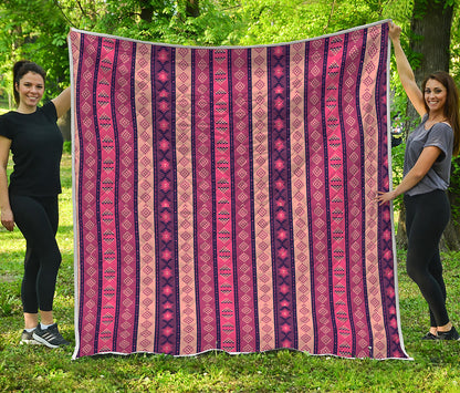 Pink And Purple Southwestern Print Quilt