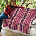 Pink And Purple Southwestern Print Quilt