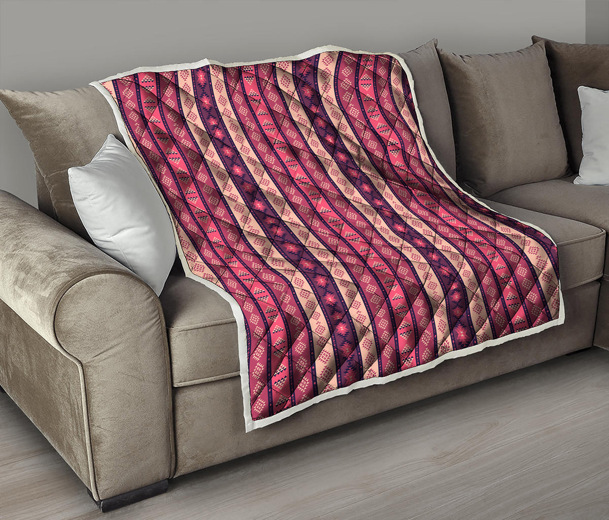 Pink And Purple Southwestern Print Quilt