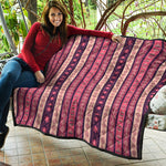 Pink And Purple Southwestern Print Quilt