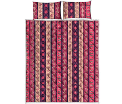 Pink And Purple Southwestern Print Quilt Bed Set