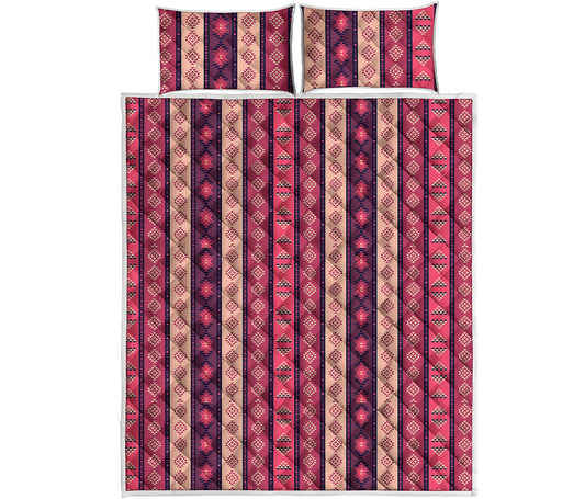 Pink And Purple Southwestern Print Quilt Bed Set