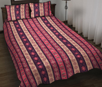 Pink And Purple Southwestern Print Quilt Bed Set