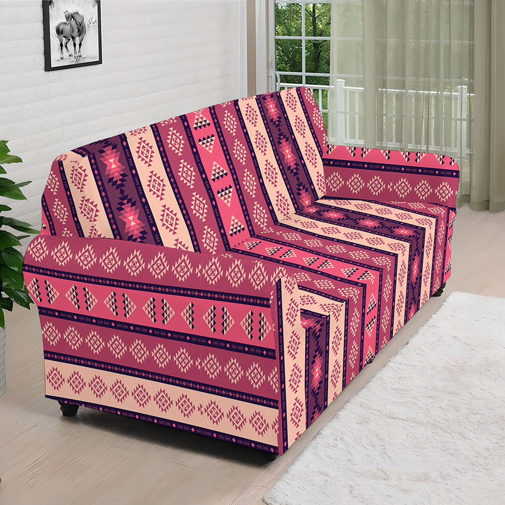 Pink And Purple Southwestern Print Sofa Cover