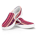 Pink And Purple Southwestern Print White Slip On Shoes