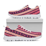Pink And Purple Southwestern Print White Sneakers