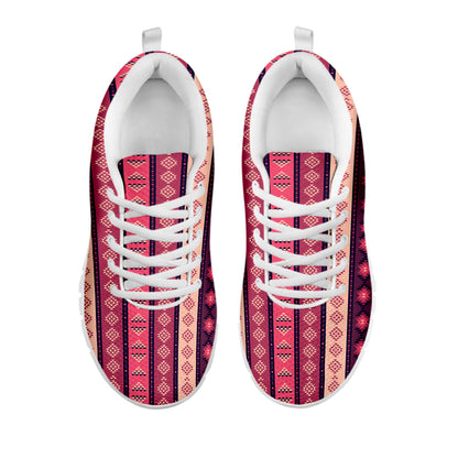 Pink And Purple Southwestern Print White Sneakers
