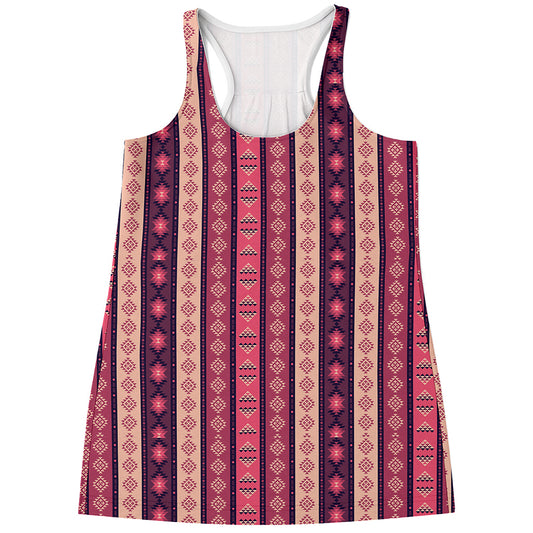 Pink And Purple Southwestern Print Women's Racerback Tank Top