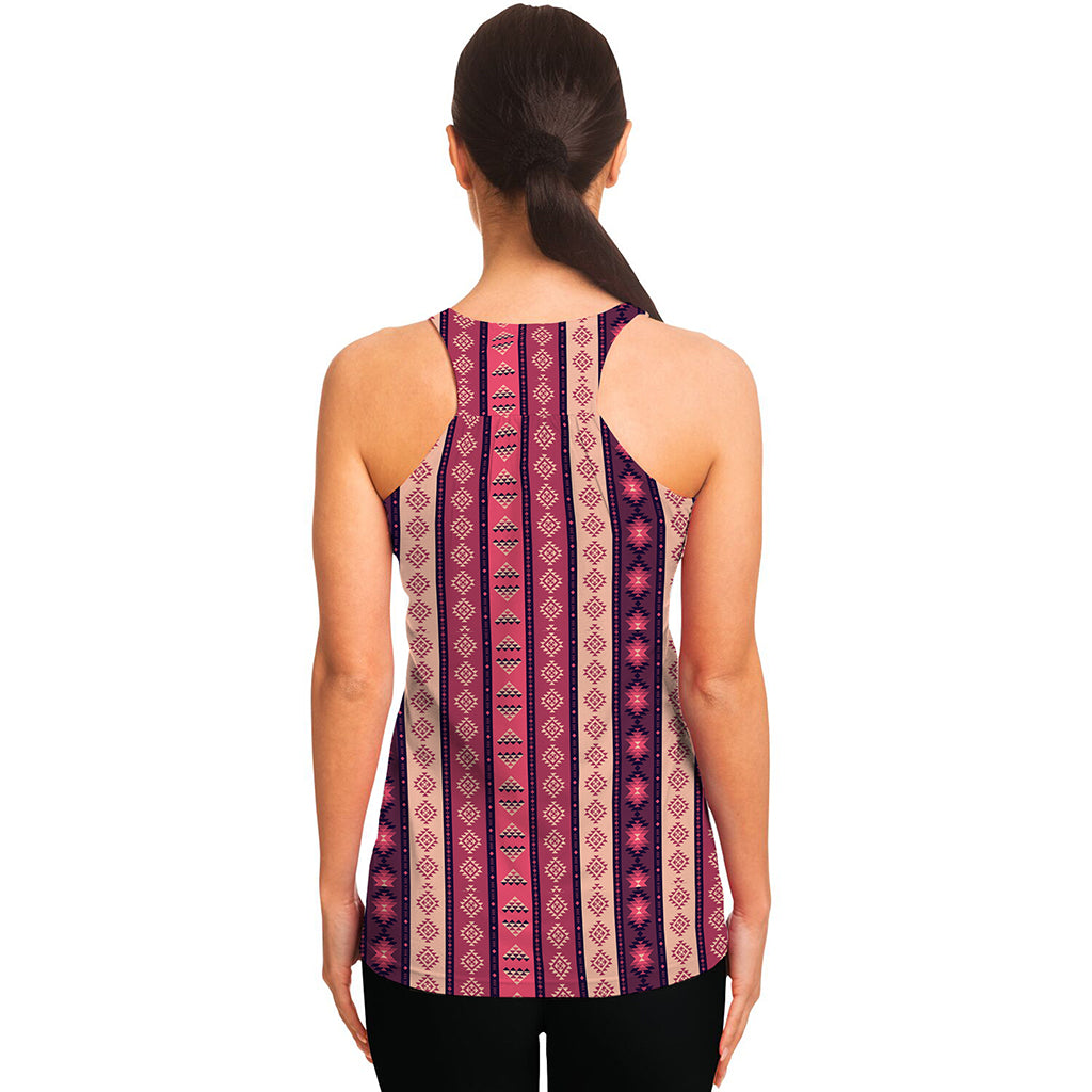 Pink And Purple Southwestern Print Women's Racerback Tank Top