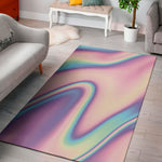 Pink And Teal Holographic Print Area Rug