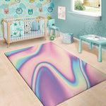Pink And Teal Holographic Print Area Rug