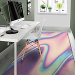 Pink And Teal Holographic Print Area Rug