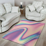 Pink And Teal Holographic Print Area Rug