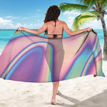 Pink And Teal Holographic Print Beach Sarong Wrap