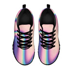 Pink And Teal Holographic Print Black Sneakers