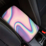 Pink And Teal Holographic Print Car Center Console Cover