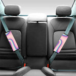 Pink And Teal Holographic Print Car Seat Belt Covers