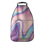 Pink And Teal Holographic Print Car Seat Organizers