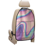Pink And Teal Holographic Print Car Seat Organizers