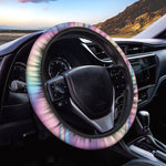 Pink And Teal Holographic Print Car Steering Wheel Cover