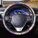 Pink And Teal Holographic Print Car Steering Wheel Cover