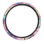 Pink And Teal Holographic Print Car Steering Wheel Cover
