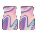 Pink And Teal Holographic Print Front Car Floor Mats