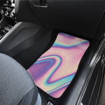 Pink And Teal Holographic Print Front Car Floor Mats