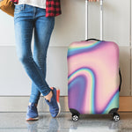 Pink And Teal Holographic Print Luggage Cover