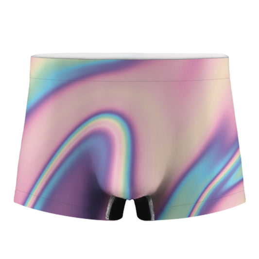 Pink And Teal Holographic Print Men's Boxer Briefs