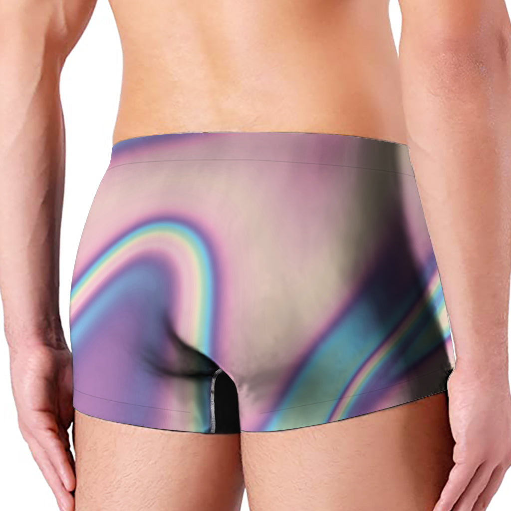 Pink And Teal Holographic Print Men's Boxer Briefs