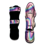 Pink And Teal Holographic Print Muay Thai Shin Guard