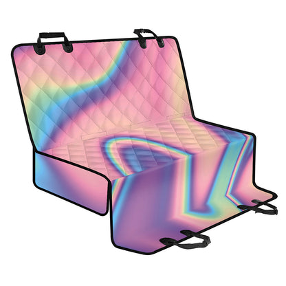 Pink And Teal Holographic Print Pet Car Back Seat Cover