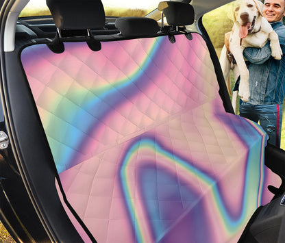 Pink And Teal Holographic Print Pet Car Back Seat Cover